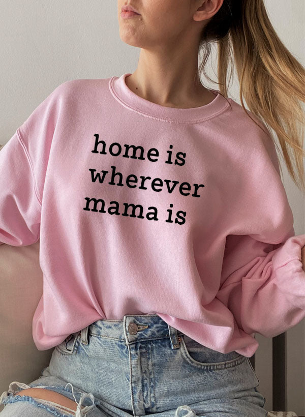 Home Is Wherever Mama Is Sweat Shirt shopmerchmallow Virgin Teez - Black Hoodie