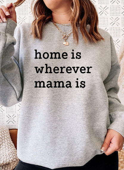 Home Is Wherever Mama Is Sweat Shirt shopmerchmallow Virgin Teez - Black Hoodie