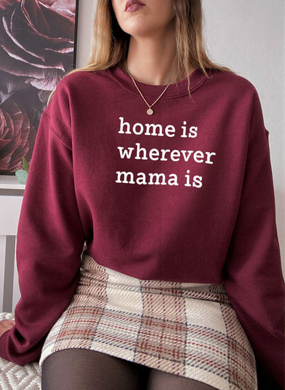 Home Is Wherever Mama Is Sweat Shirt shopmerchmallow Virgin Teez - Black Hoodie