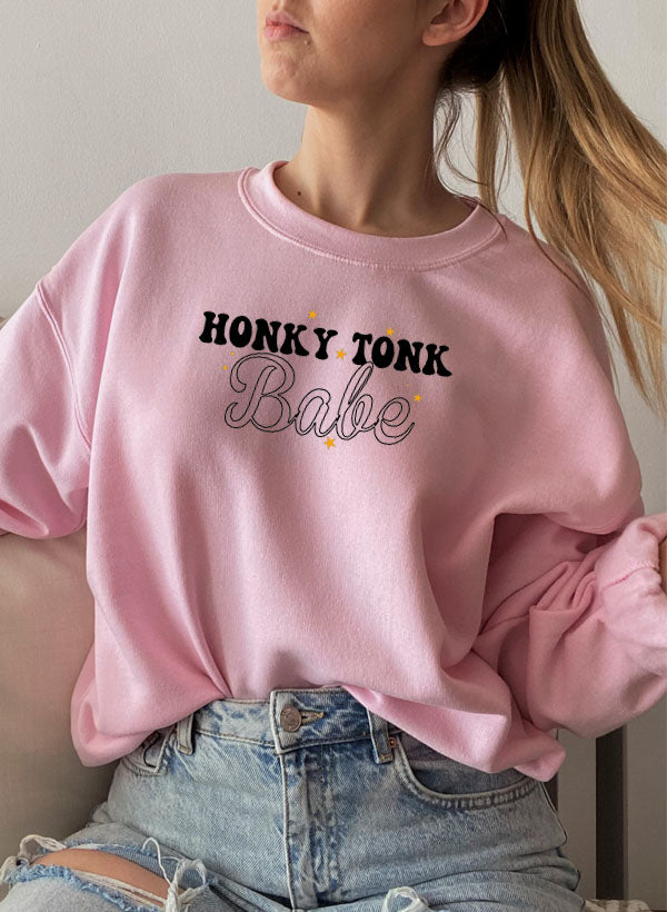 Honky Tonk Babe Sweat Shirt shopmerchmallow Virgin Teez - Black Hoodie