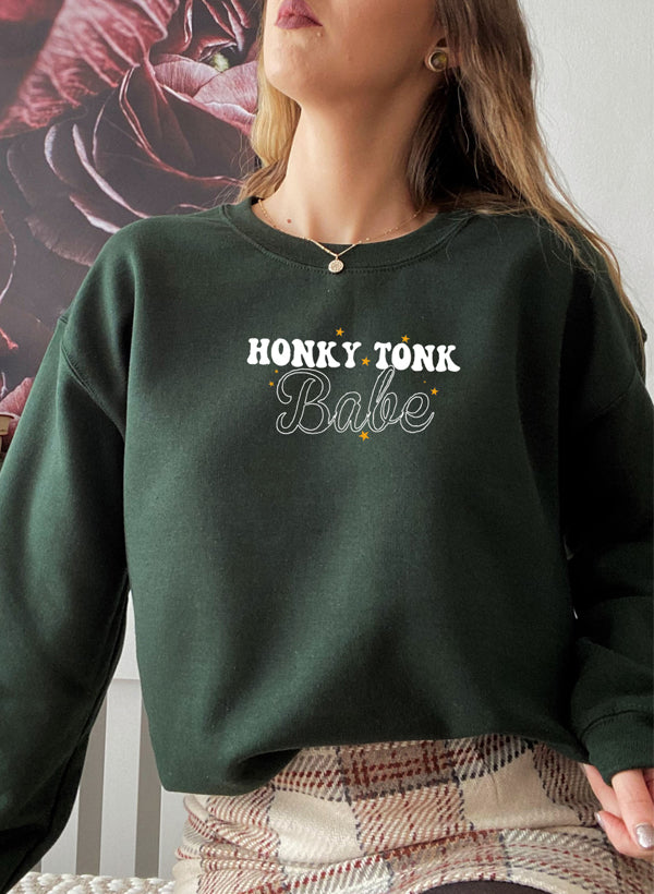 Honky Tonk Babe Sweat Shirt shopmerchmallow Virgin Teez - Black Hoodie