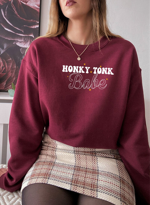 Honky Tonk Babe Sweat Shirt shopmerchmallow Virgin Teez - Black Hoodie
