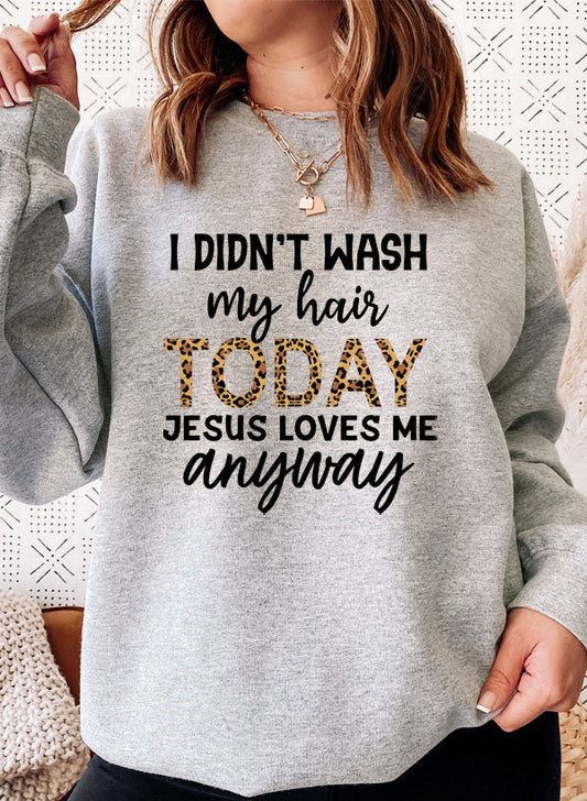 I Didnt Wash My Hair Today Sweat Shirt shopmerchmallow Virgin Teez - Black Hoodie