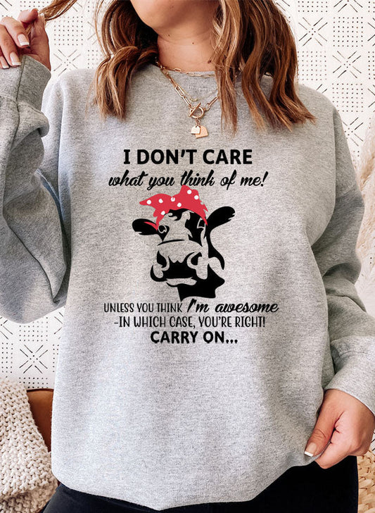 I Dont Care What You Think Of Me Sweat Shirt shopmerchmallow Virgin Teez - Black Hoodie