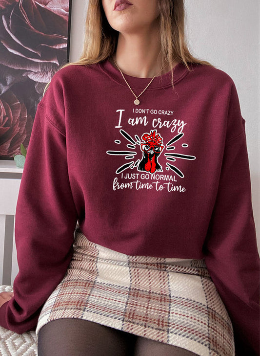 I Dont Go Crazy I Am Crazy I Just Go Normal From Time To Time Sweat Shirt shopmerchmallow Virgin Teez - Black Hoodie
