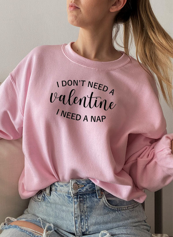 I Dont Need A Valentine Sweat Shirt shopmerchmallow Virgin Teez - Black Hoodie