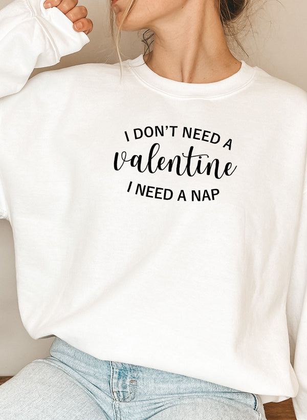 I Dont Need A Valentine Sweat Shirt shopmerchmallow Virgin Teez - Black Hoodie