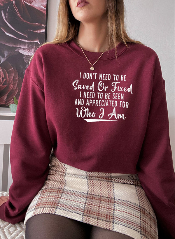 I Dont Need To Be Saved Or Fixed Sweat Shirt shopmerchmallow Virgin Teez - Black Hoodie
