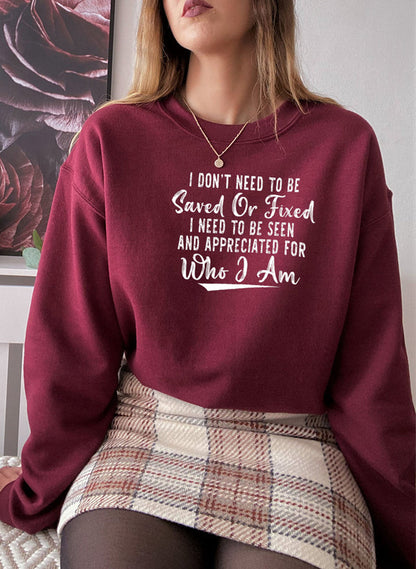 I Dont Need To Be Saved Or Fixed Sweat Shirt shopmerchmallow Virgin Teez - Black Hoodie