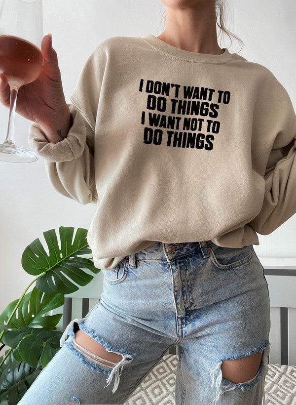 I Dont Want To Do Things Sweat Shirt shopmerchmallow Virgin Teez - Black Hoodie