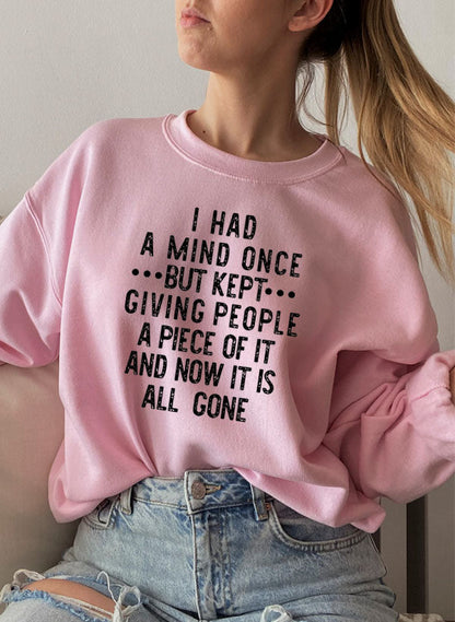 I Had A Mind Once Sweat Shirt shopmerchmallow Virgin Teez - Black Hoodie