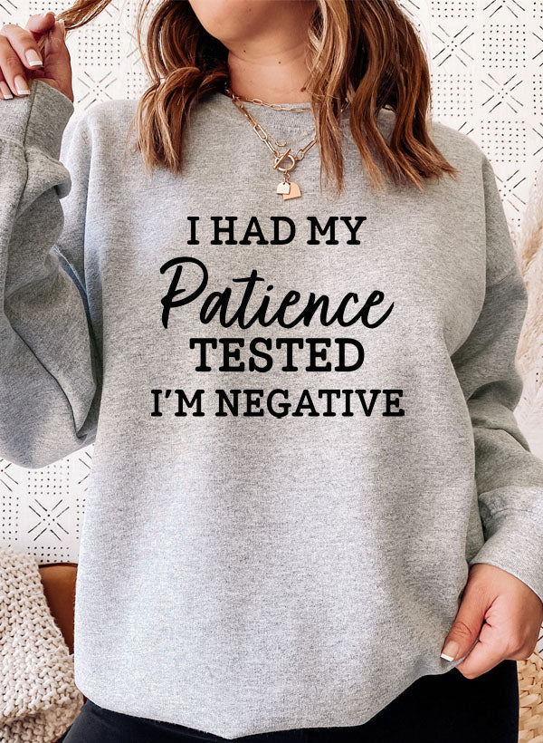 I Had My Patience Tested Im Negative Sweat Shirt shopmerchmallow Virgin Teez - Black Hoodie