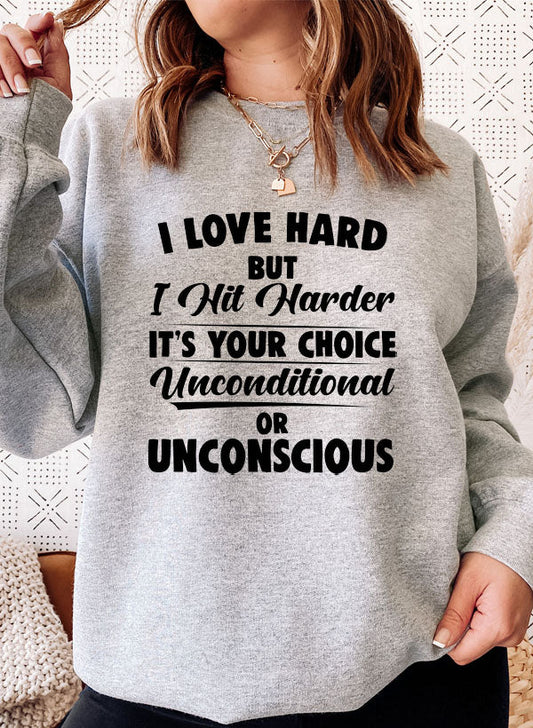 I Love Hard Sweat Shirt shopmerchmallow Virgin Teez - Black Hoodie