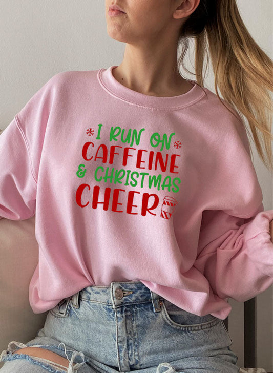 I Run On Caffeine & Christmas Cheer Sweat Shirt shopmerchmallow Virgin Teez - Black Hoodie