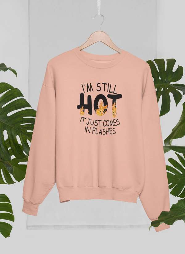 I'm Still Hot It Just Comes In Flashes Sweat Shirt shopmerchmallow Virgin Teez - Black Hoodie