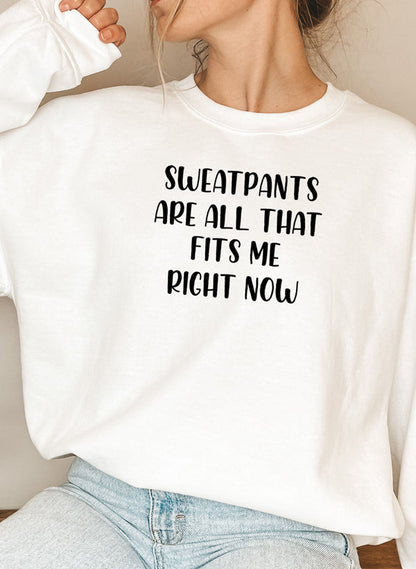 Sweatpants Are All That Fits Me Right Now Sweat Shirt shopmerchmallow Virgin Teez - Black Hoodie