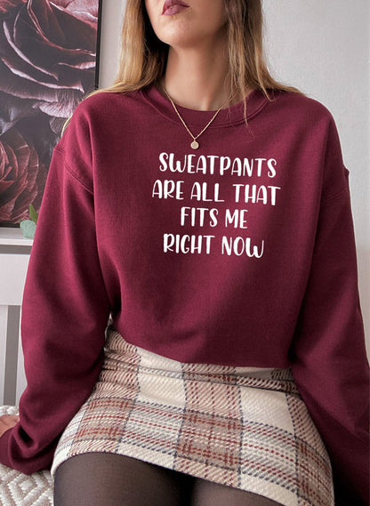 Sweatpants Are All That Fits Me Right Now Sweat Shirt shopmerchmallow Virgin Teez - Black Hoodie
