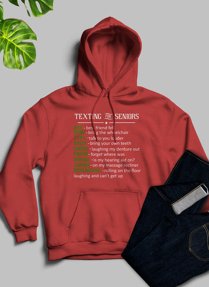 Texting For Seniors Hoodie shopmerchmallow Virgin Teez - Black Hoodie