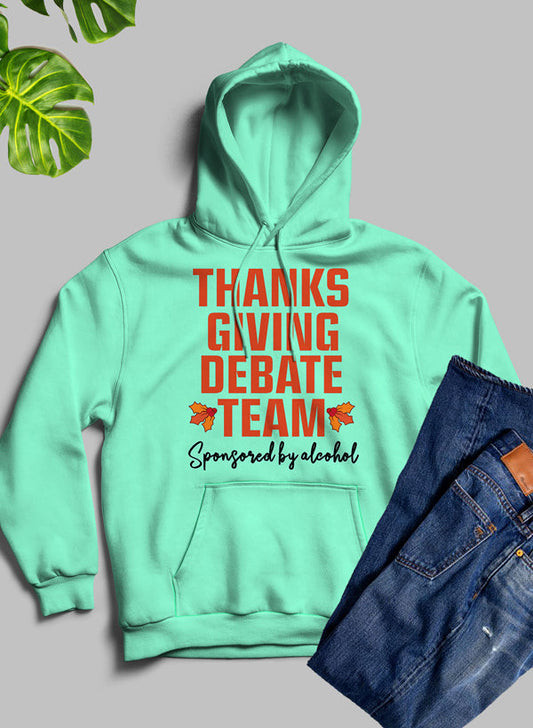 Thanksgiving Debate Team Hoodie shopmerchmallow Virgin Teez - Black Hoodie