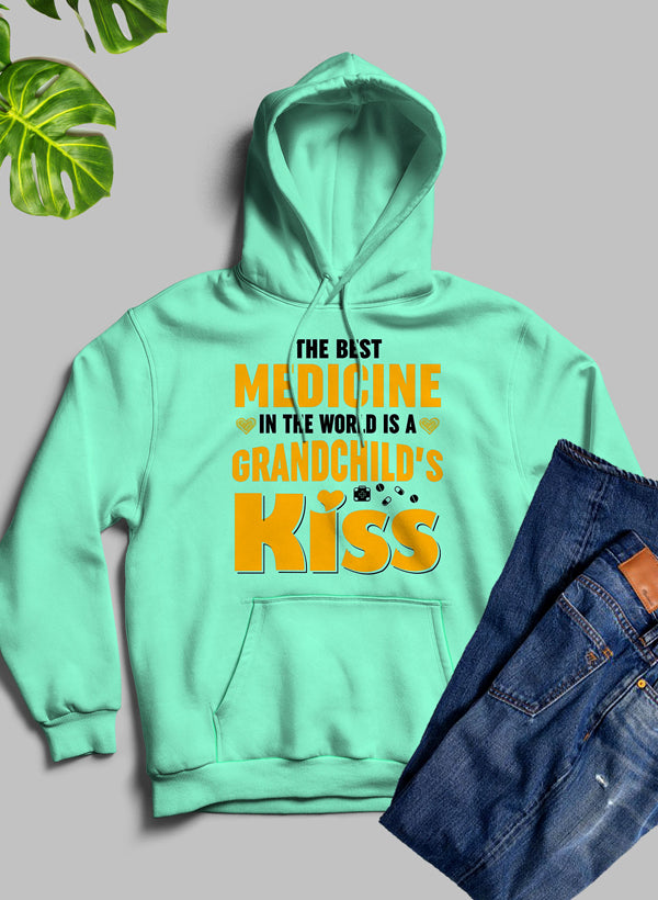 The Best Medicine In The World Is A Grandchild's Kiss Hoodie shopmerchmallow Virgin Teez - Black Hoodie
