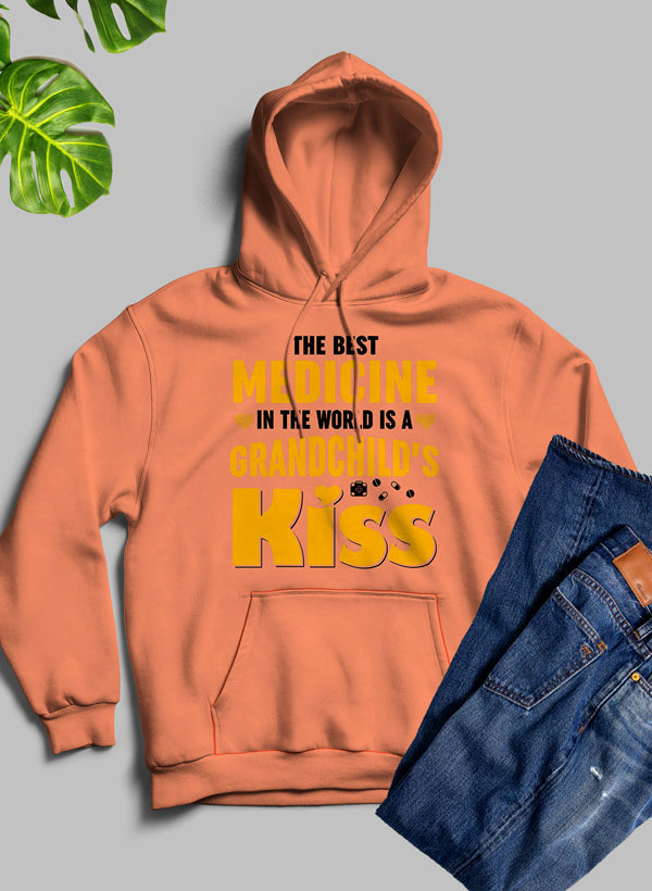 The Best Medicine In The World Is A Grandchild's Kiss Hoodie shopmerchmallow Virgin Teez - Black Hoodie