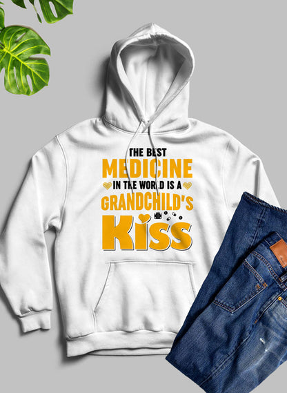 The Best Medicine In The World Is A Grandchild's Kiss Hoodie shopmerchmallow Virgin Teez - Black Hoodie