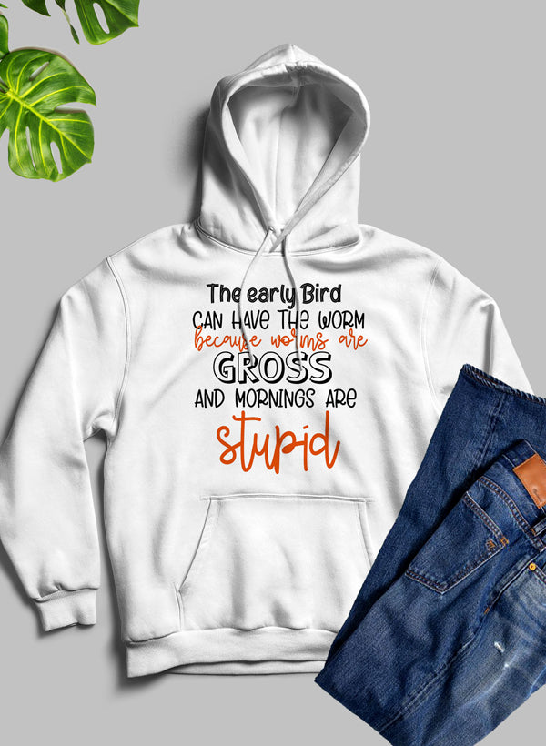 The Early Bird Can Have The Worm Hoodie shopmerchmallow Virgin Teez - Black Hoodie