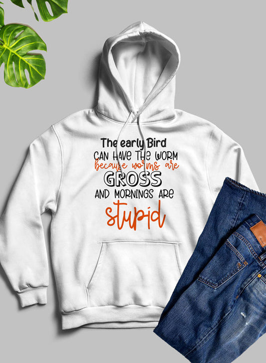 The Early Bird Can Have The Worm Hoodie shopmerchmallow Virgin Teez - Black Hoodie