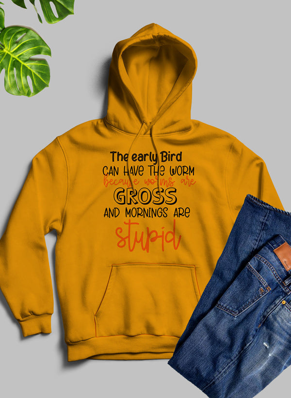 The Early Bird Can Have The Worm Hoodie shopmerchmallow Virgin Teez - Black Hoodie