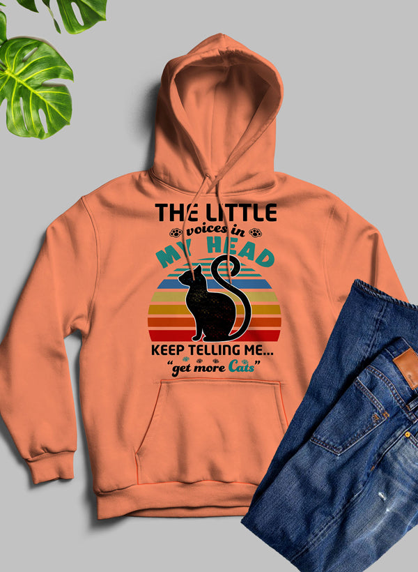 The Little Voices In My Head Keep Telling Me Get More Cats Hoodie shopmerchmallow Virgin Teez - Black Hoodie