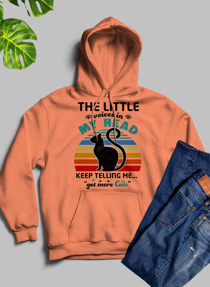 The Little Voices In My Head Keep Telling Me Get More Cats Hoodie shopmerchmallow Virgin Teez - Black Hoodie