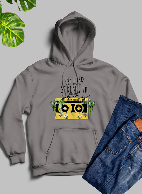 The Lord Is My Strength And My Song Hoodie shopmerchmallow Virgin Teez - Black Hoodie