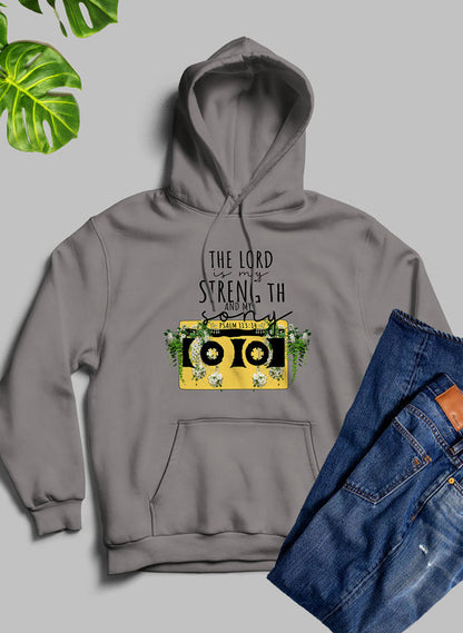 The Lord Is My Strength And My Song Hoodie shopmerchmallow Virgin Teez - Black Hoodie