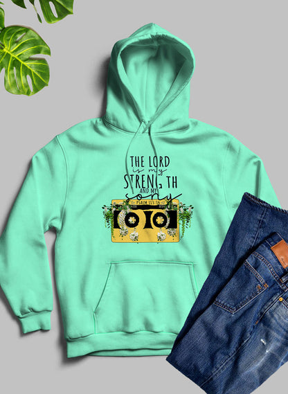 The Lord Is My Strength And My Song Hoodie shopmerchmallow Virgin Teez - Black Hoodie