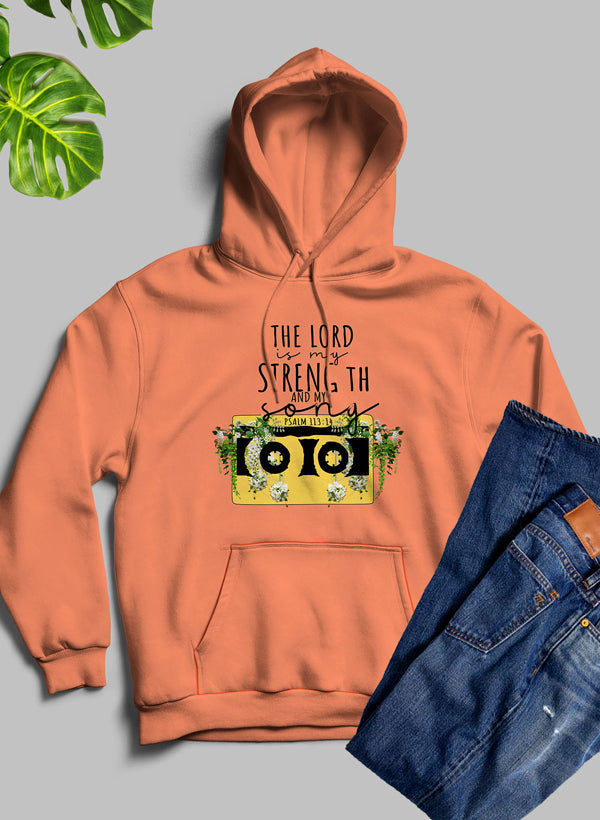 The Lord Is My Strength And My Song Hoodie shopmerchmallow Virgin Teez - Black Hoodie