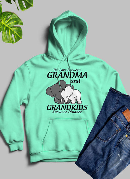 The Love Between Grandma And Grandkids Knows No Distance Hoodie shopmerchmallow Virgin Teez - Black Hoodie