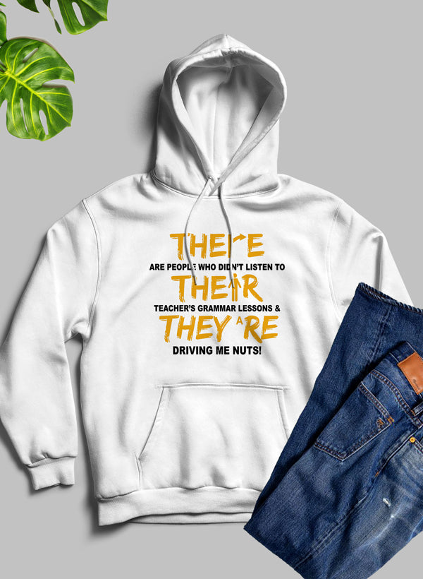 There Their & They're Hoodie shopmerchmallow Virgin Teez - Black Hoodie