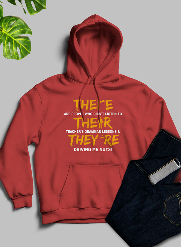 There Their & They're Hoodie shopmerchmallow Virgin Teez - Black Hoodie