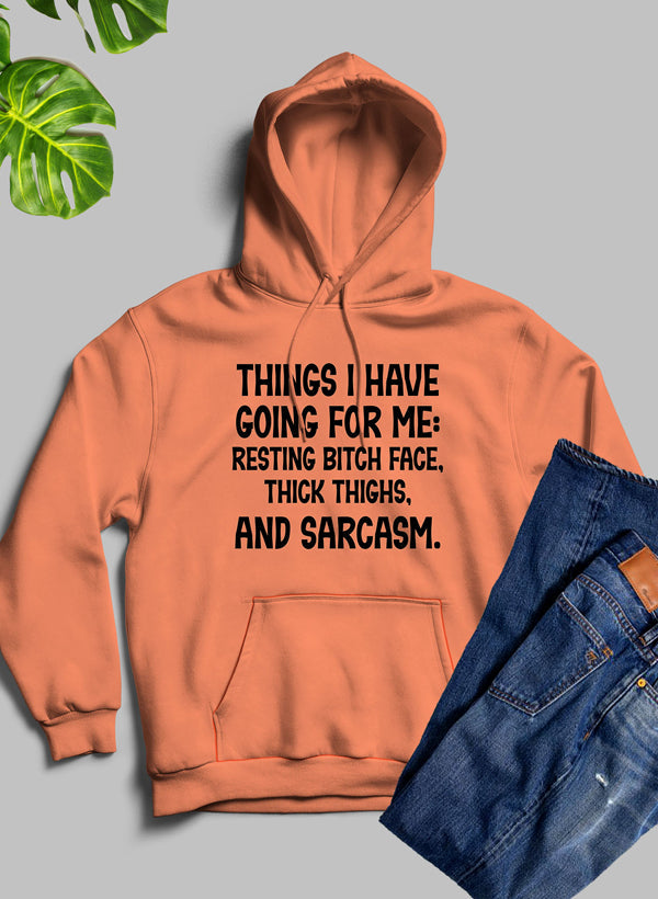 Things I Have Going For Me Hoodie shopmerchmallow Virgin Teez - Black Hoodie