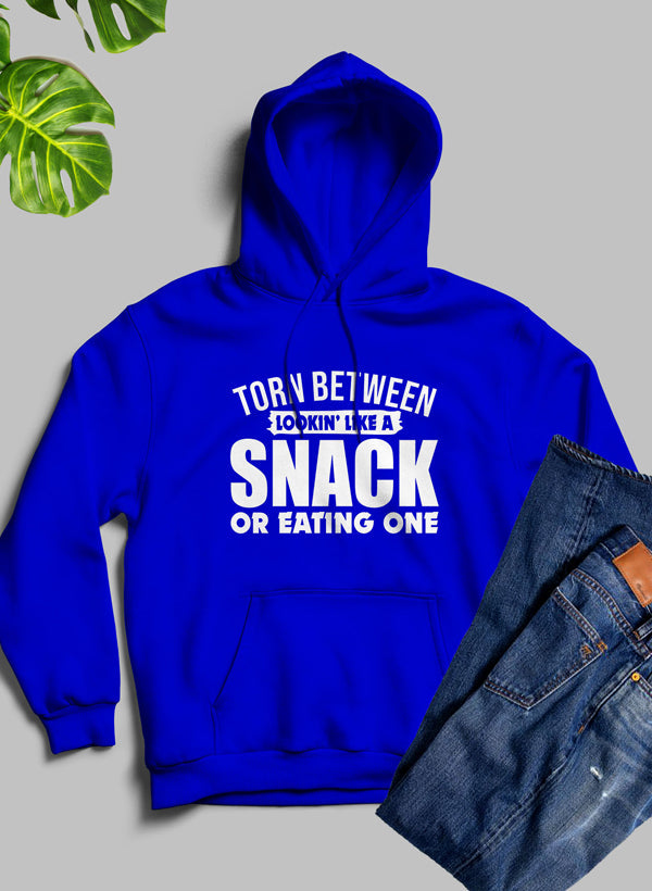Torn Between Lookin Like A Snack Or Eating One Hoodie shopmerchmallow Virgin Teez - Black Hoodie