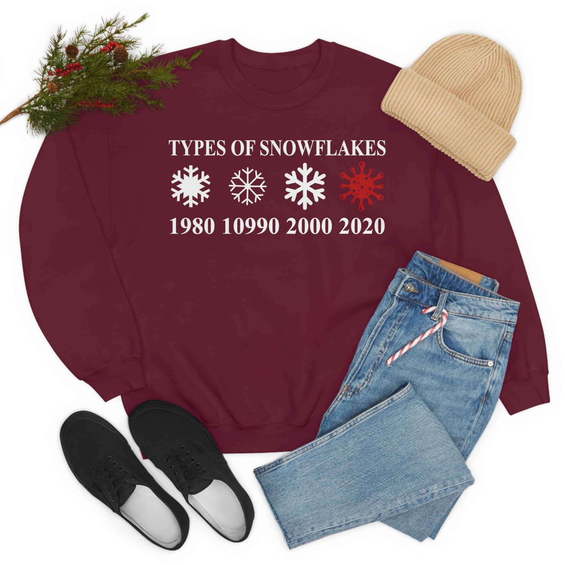 Types Of Snowflakes Sweat Shirt shopmerchmallow Types Of Snowflakes Sweat Shirt