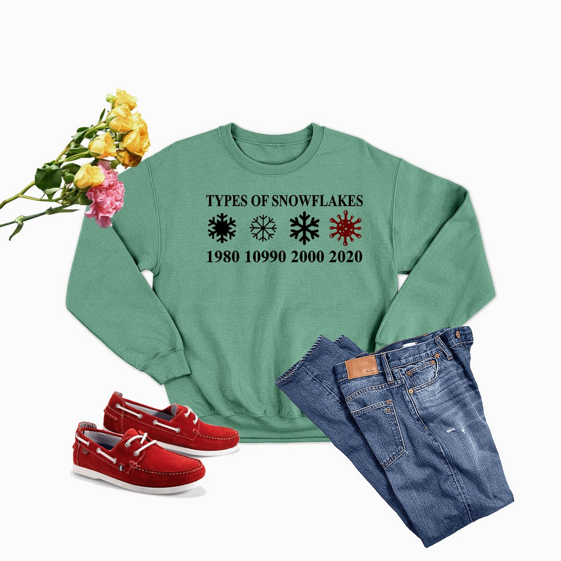 Types Of Snowflakes Sweat Shirt shopmerchmallow Types Of Snowflakes Sweat Shirt