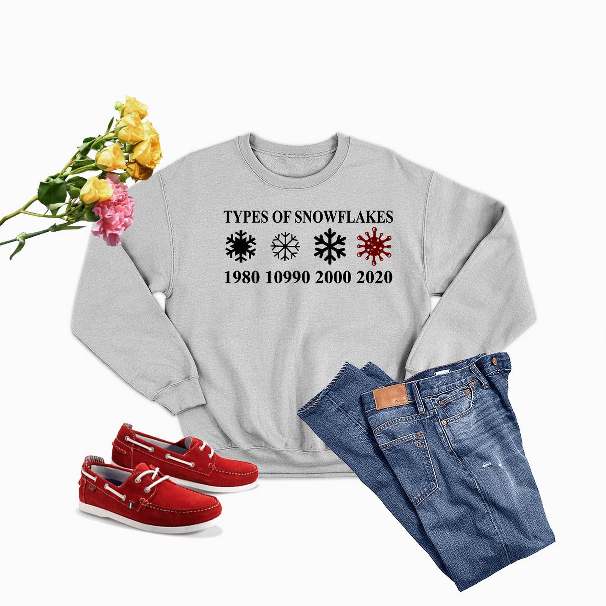 Types Of Snowflakes Sweat Shirt shopmerchmallow Types Of Snowflakes Sweat Shirt
