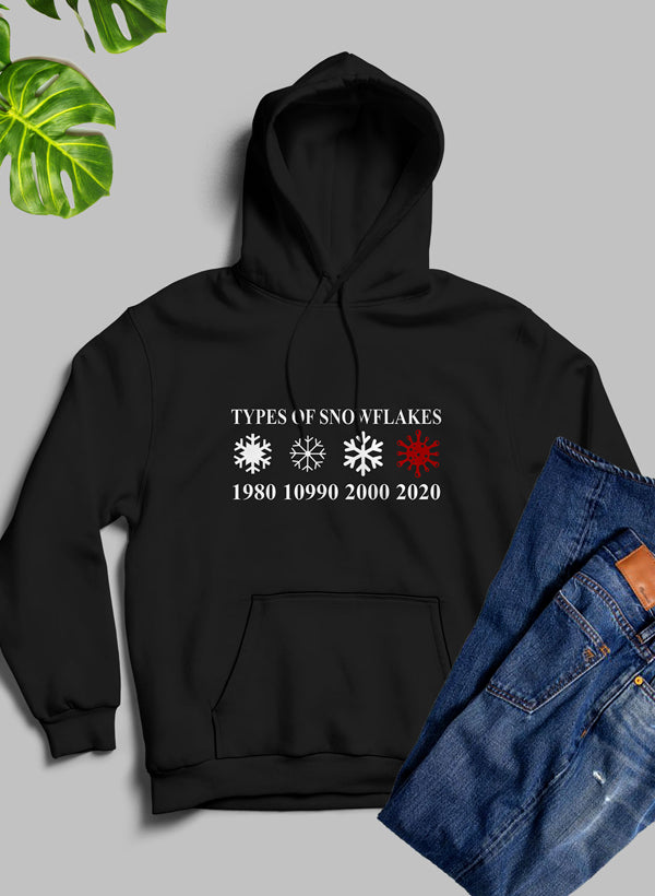 Types Of Snowflakes Hoodie shopmerchmallow Virgin Teez - Black Hoodie