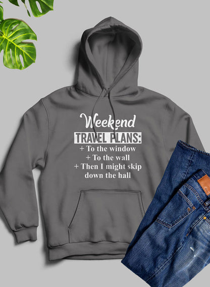 Weekend Travel Plans Hoodie shopmerchmallow Virgin Teez - Black Hoodie