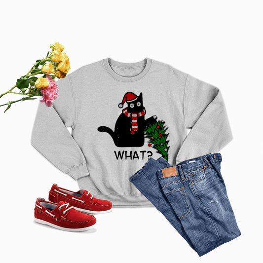 What Cat Christmas Tree Sweat Shirt