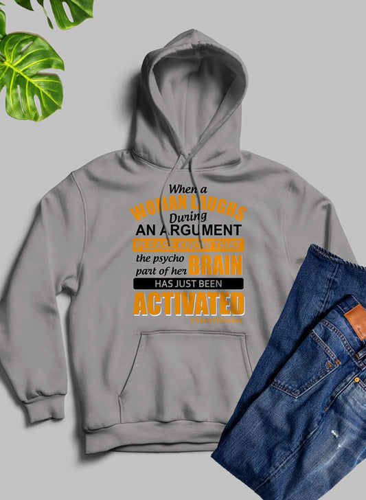 When A Woman Laughs During An Argument Hoodie shopmerchmallow Virgin Teez - Black Hoodie