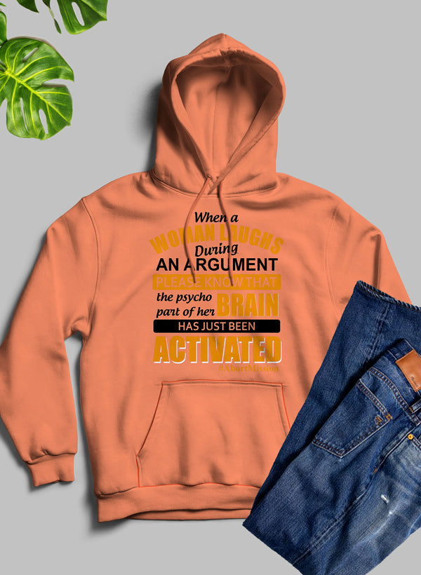 When A Woman Laughs During An Argument Hoodie shopmerchmallow Virgin Teez - Black Hoodie