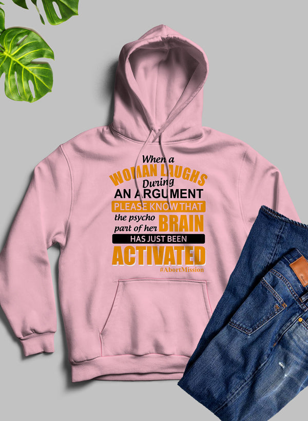 When A Woman Laughs During An Argument Hoodie shopmerchmallow Virgin Teez - Black Hoodie