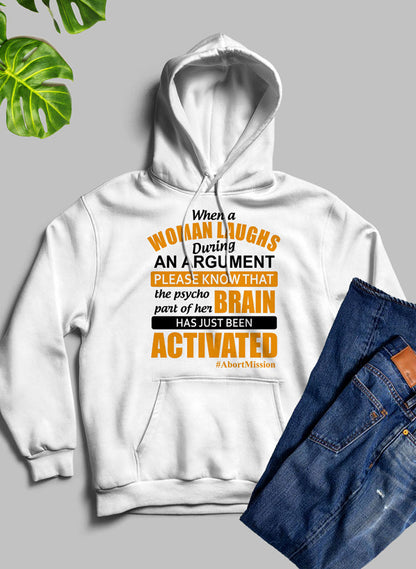 When A Woman Laughs During An Argument Hoodie shopmerchmallow Virgin Teez - Black Hoodie